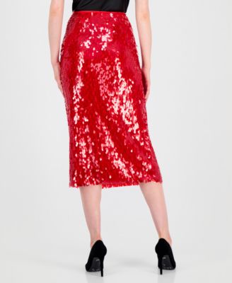 Women's Slim-Fit Sequin Midi Skirt