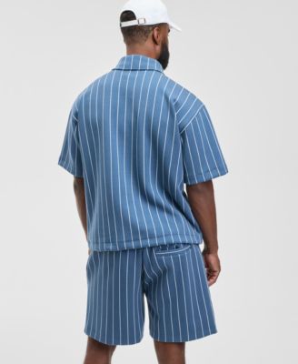 Men's Sporty Relaxed Fit Short Sleeve Striped Polo Shirt, Macy's Exclusive