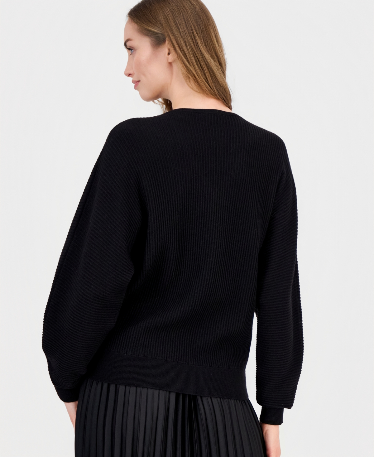 T Tahari Women's Embellished Dolman-sleeve Sweater In Black