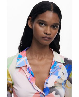 Women's Collage buttoned T-shirt