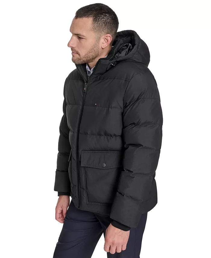 Men's Two Pocket Hooded Puffer Jacket - thumbnail 10