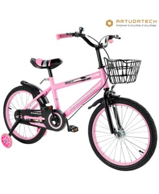 16 Inch Kids Bike with Glowing Training Wheels, Dual Brakes & High-Carbon Steel Frame | Gift for Girls and Boys Ages 5-9