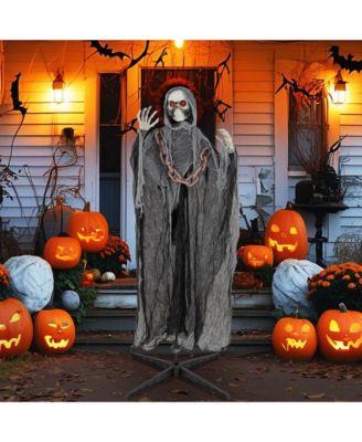 6.4 FT Standing Grim Reaper Halloween Animatronic Decoration with