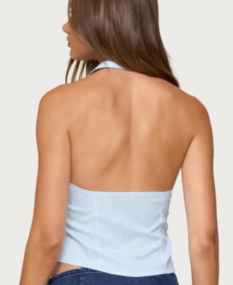 Women's Debra Tailored Pinstripe Button Up Top