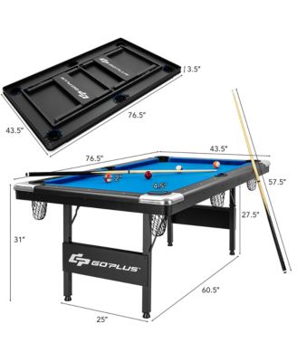 6 FT Billiard Table 76 Inch Foldable Pool Table Perfect for Kids and Adults
