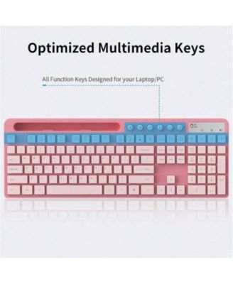 2.4G Wireless Computer Keyboard With Phone Tablet Holder And Mouse Combo,