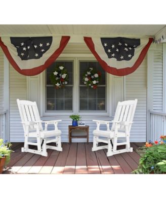 Wooden Patio Glider for One Person, with High Back and Deep Contoured Seat, Solid Fir Wood, Heavy Duty 600 LBS (Deep Brown, 1-Seater)