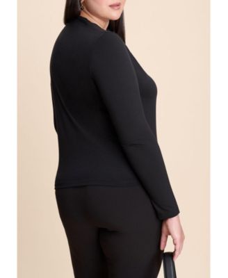 Women's Plus Size Slit Neck Top