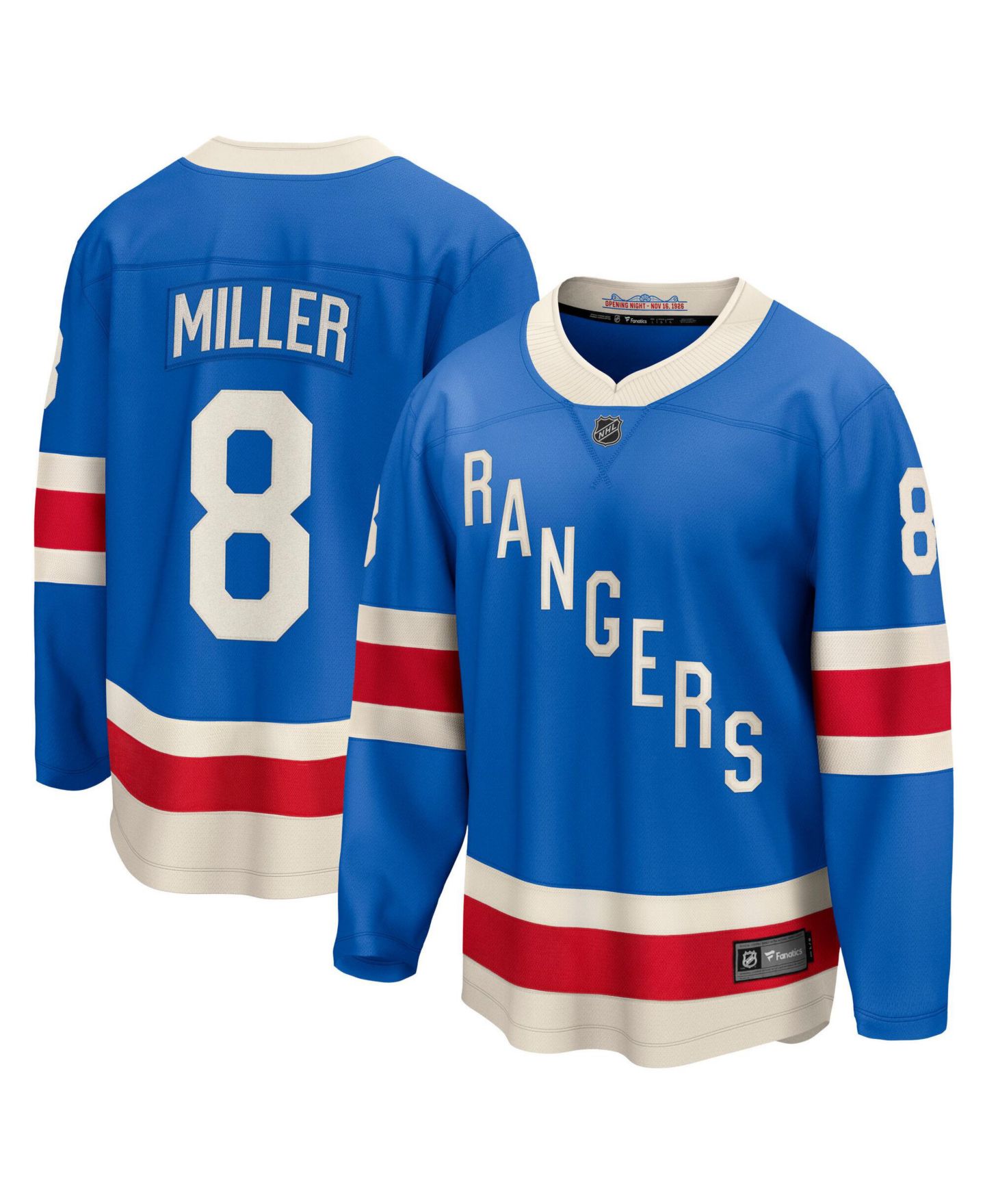 Мужской топ Fanatics J.T. Miller Blue New York Rangers Centennial Breakaway Player Jersey — фото 1