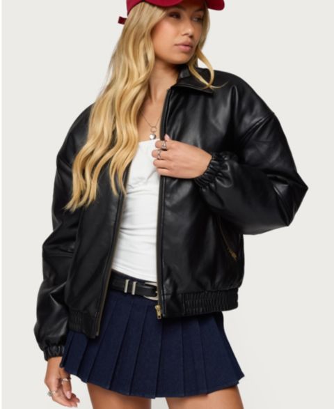 Женские куртки Edikted Halley Faux Leather Bomber Jacket