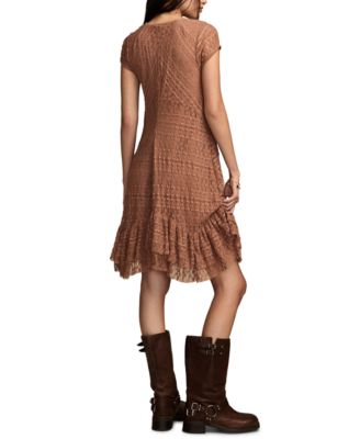 Women's Lace Short Sleeve Mini Dress