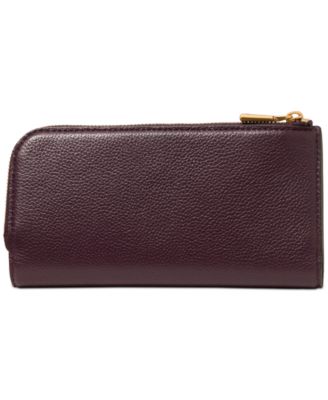 Deco Pebbled Leather Zip Slim Wallet