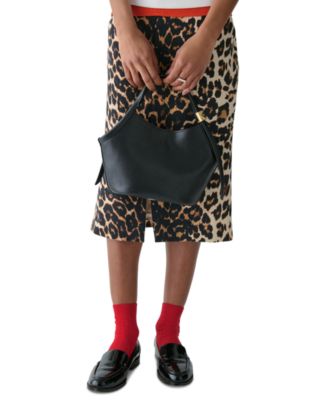 Deco Tulip Small Leather Tote Bag