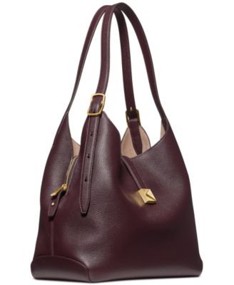 Deco Large Pebbled Leather Shoulder Bag