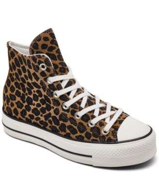 Converse - Women’s Chuck Taylor All Star Lift Platform Leopard Suede Casual Sneakers from Finish Line