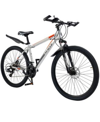 26-Inch 27-Speed Mountain Bike for Adults with Dual Disc Brakes & High-Carbon Steel Frame, Suspension Fork