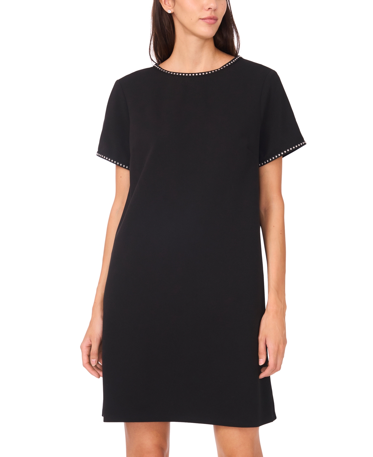 Msk Women's Short Sleeve Stud Detail Dress