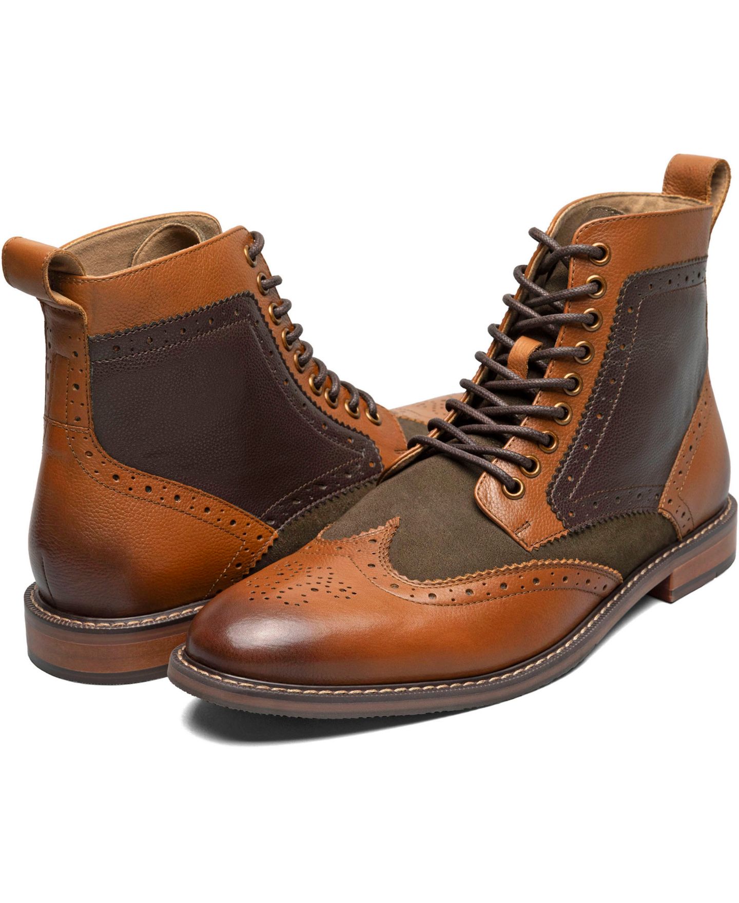 Мужские ботинки Stacy Adams Finnegan Wingtip Lace, цвет: Оливковый разноцветный — фото 9