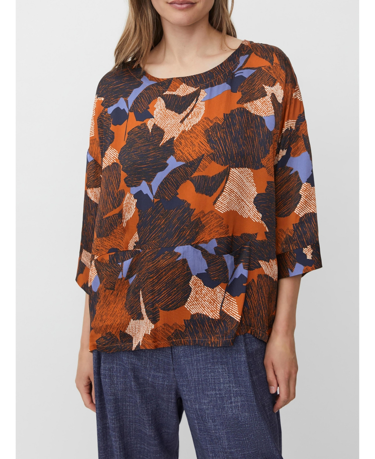 Masai Copenhagen MaBramila 3/4 Sleeve Round Neck Blouse