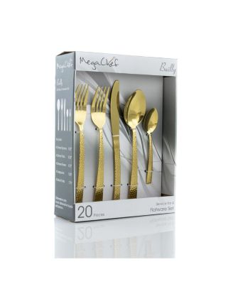 Baily 20 Piece Flatware Utensil Set, Stainless Steel Silverware Metal Service for 4