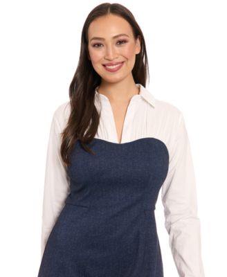 Women's Collared Denim Dress