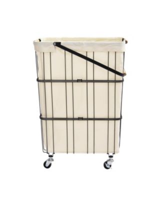 Mobile Rolling Storage Laundry Basket Cart with Handle
