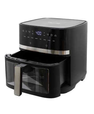 8 Liter Digital Electric Air Fryer with Transparent Window in Black