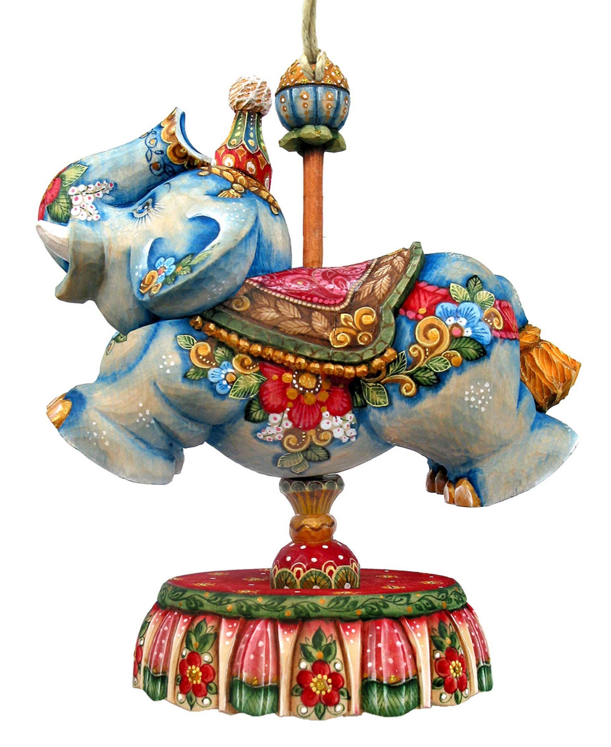 Designocracy Carousel Elephant Christmas Ornament In Multi