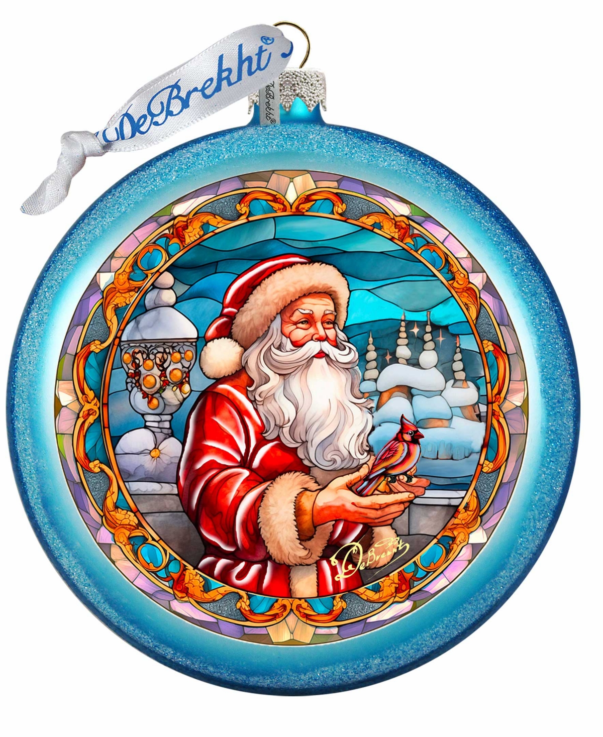 G.debrekht Santa's Red-feathered Friend Ornament In Multi