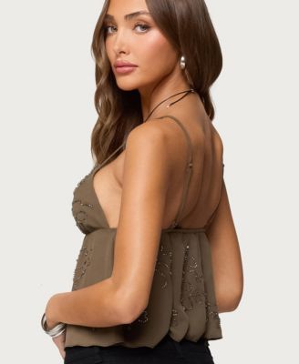 Women's Raia Beaded Babydoll Top