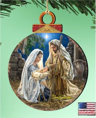 Glory to God Ball Wood Holiday Ornament