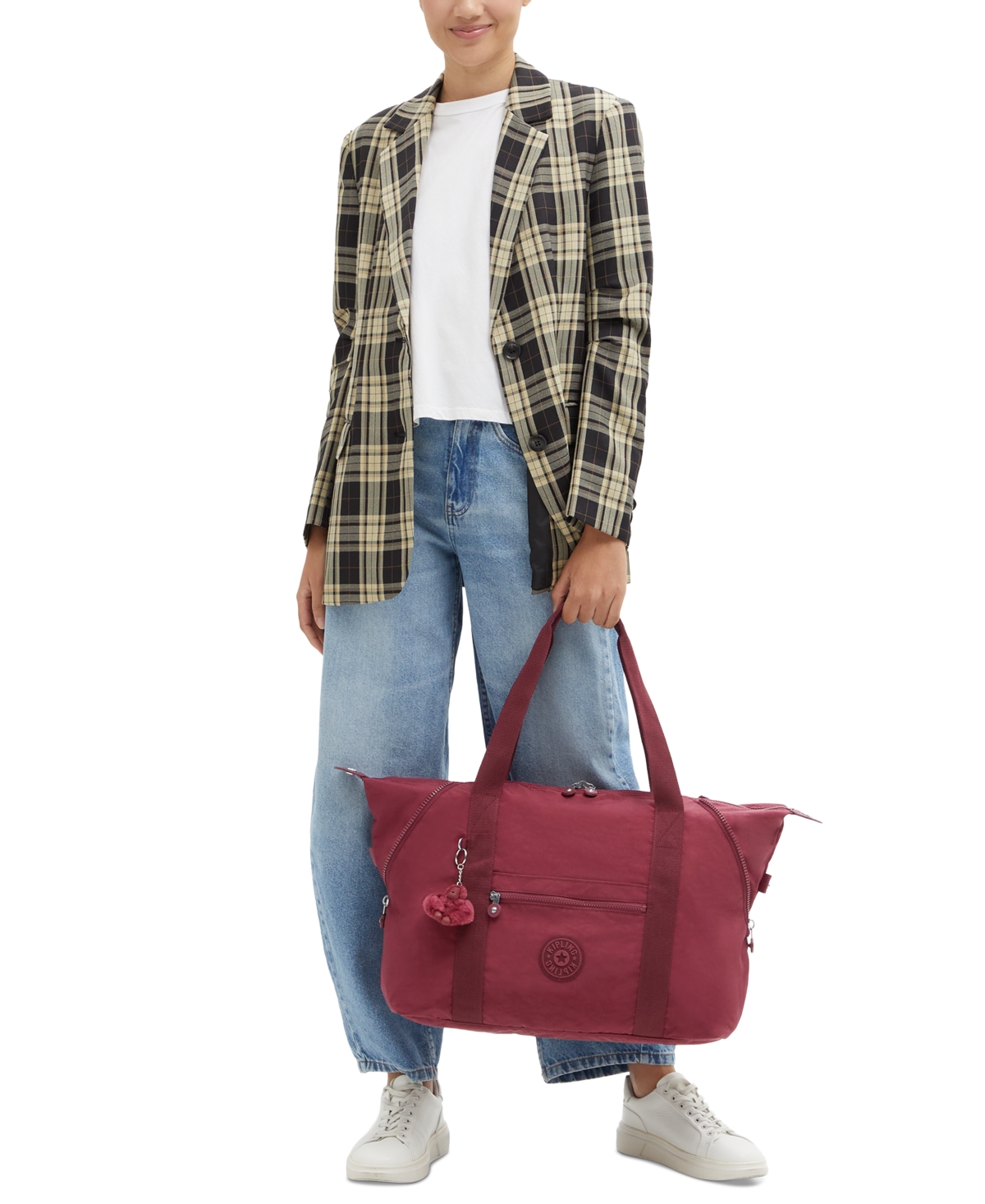Kipling Art M Tote In Burgundy