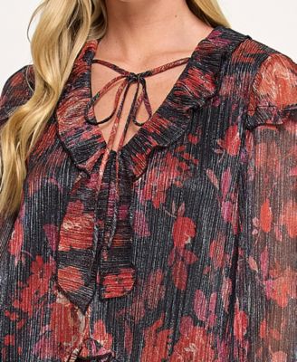 Juniors' Ruffle Long Sleeve Dress