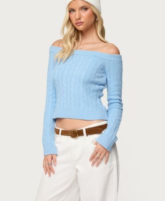 Women's Taniza Off Shoulder Cable Knit Sweater