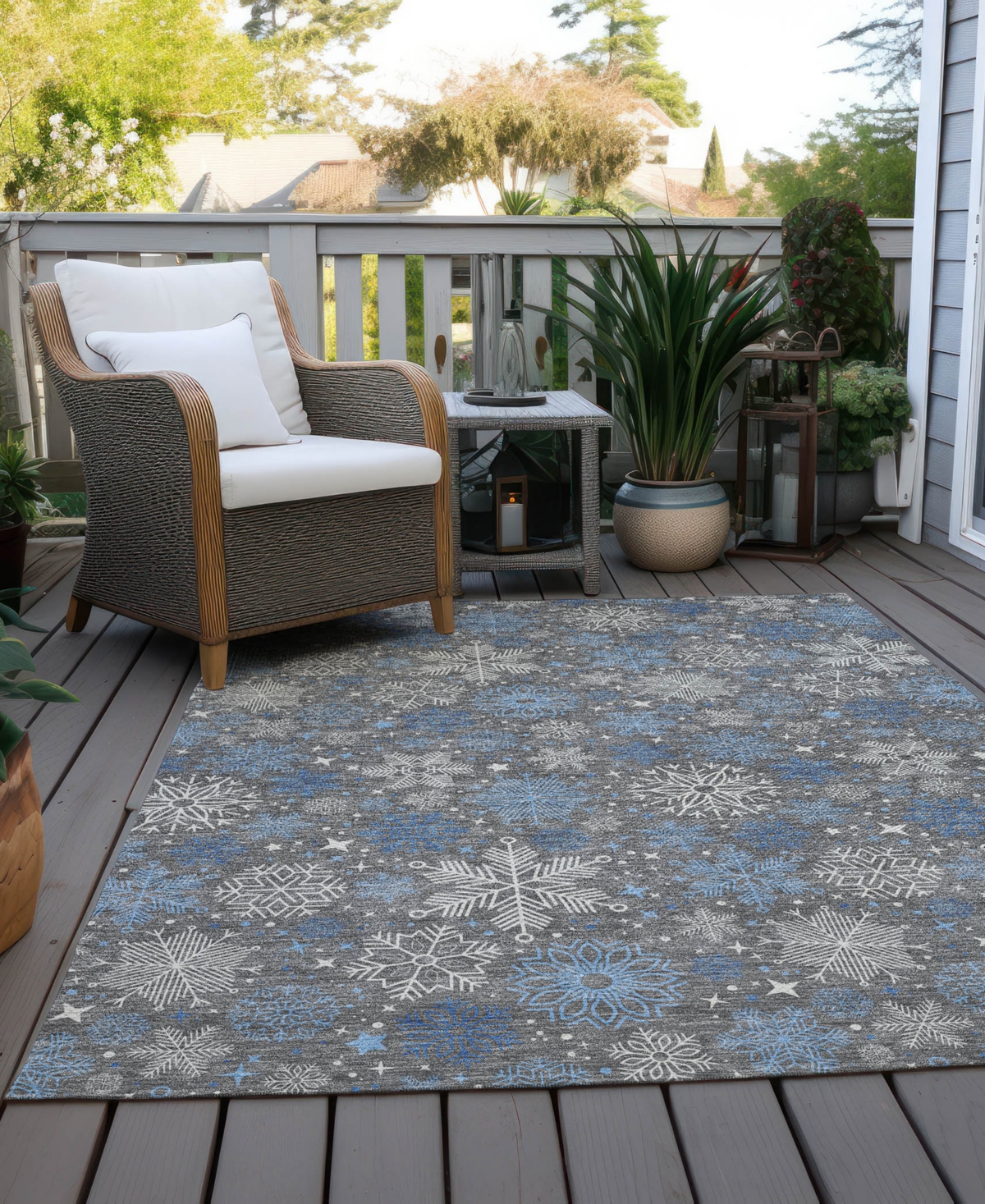 Addison Holiday Washable Indoor/outdoor Acn1823 10'x14' Area Rug In Gray
