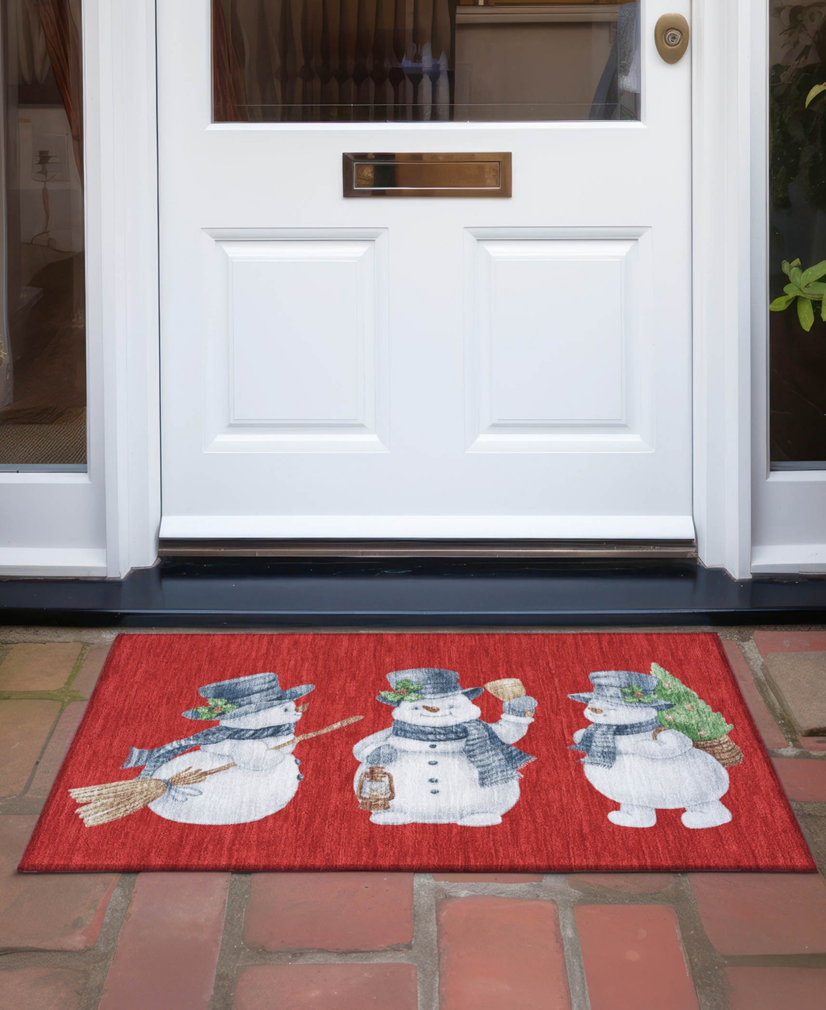 Addison Holiday Washable Indoor/outdoor Acn1826 1'8"x2'6" Area Rug In Red