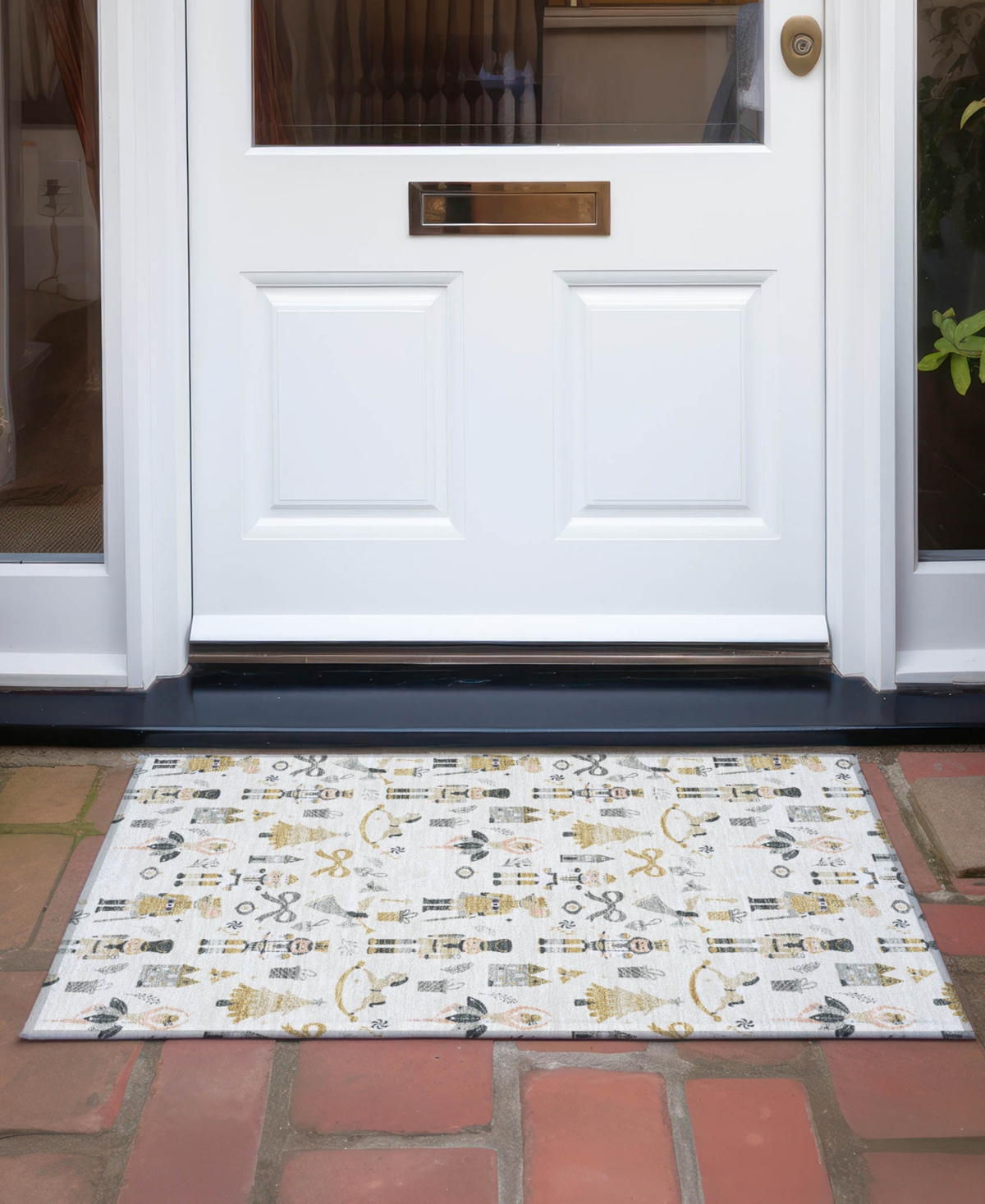 Addison Holiday Washable Indoor/outdoor Acn1827 1'8"x2'6" Area Rug In White