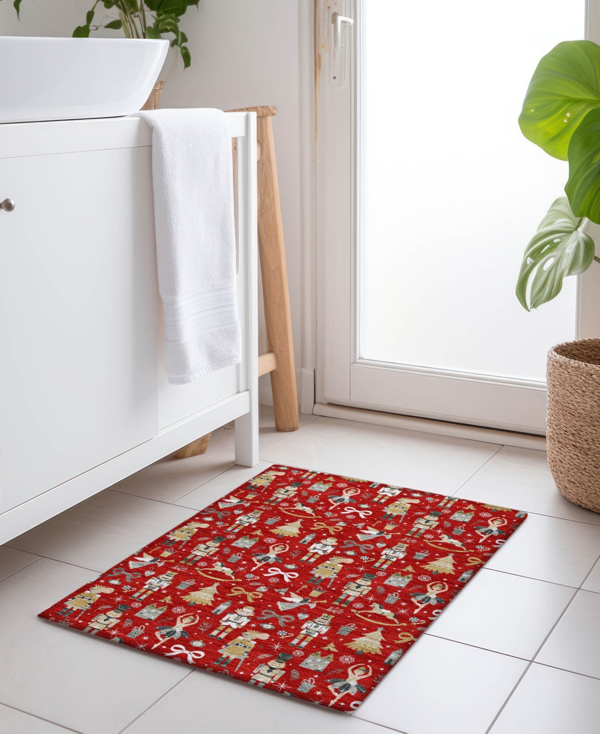 Addison Holiday Washable Indoor/outdoor Acn1827 1'8"x2'6" Area Rug In Red