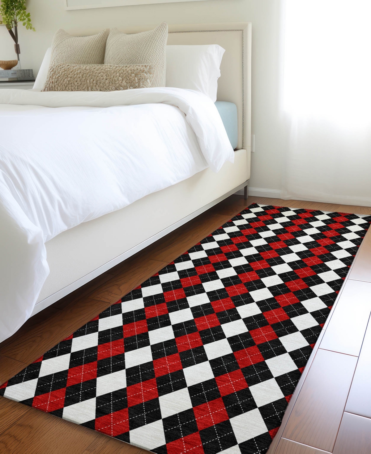 Addison Holiday Washable Indoor/outdoor Acn1812 2'3"x7'6" Runner Area Rug In Black