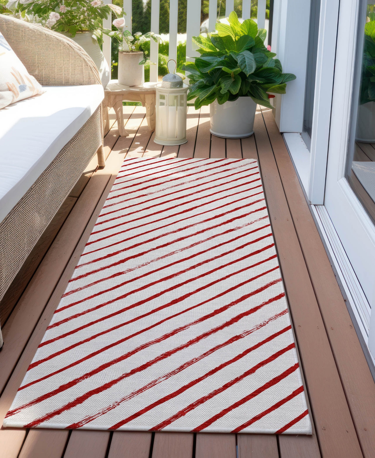 Addison Holiday Washable Indoor/outdoor Acn1819 2'3"x7'6" Runner Area Rug In Red