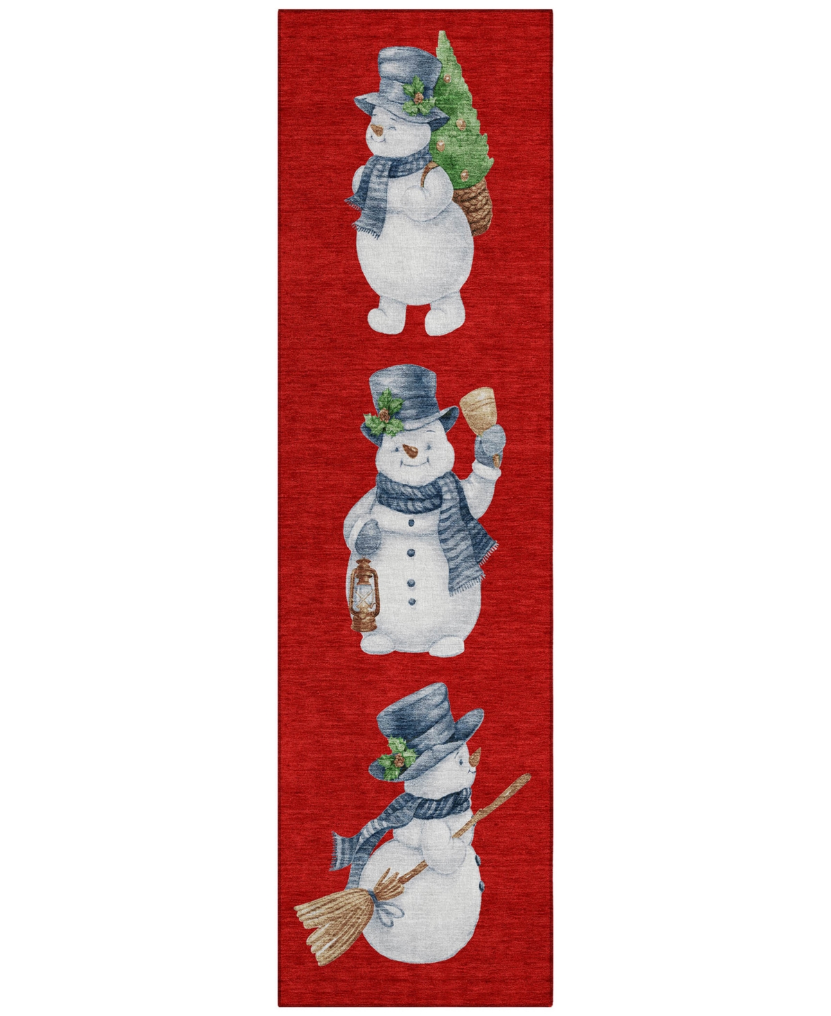 Addison Holiday Washable Indoor/outdoor Acn1826 2'3"x7'6" Runner Area Rug In Red