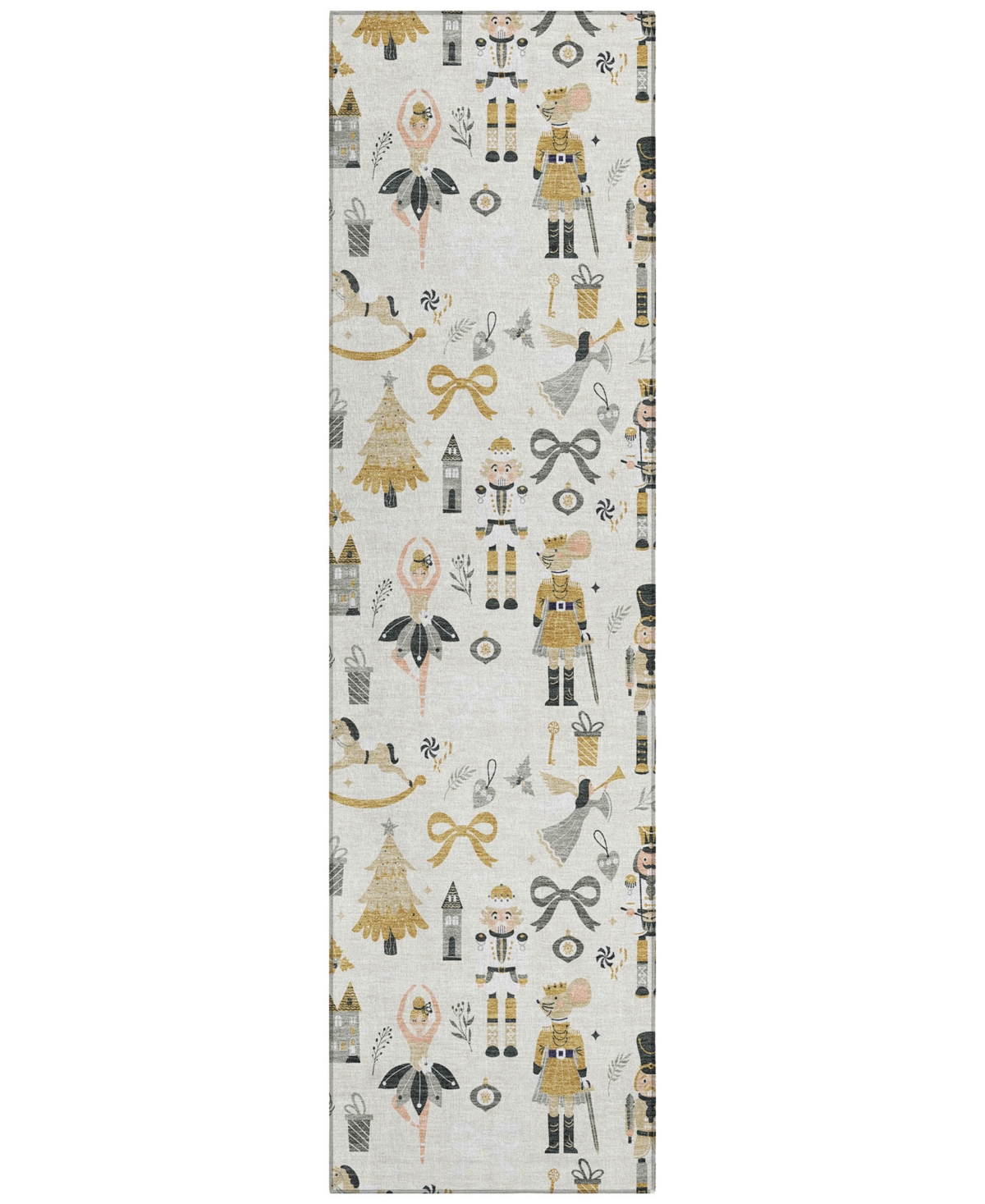 Addison Holiday Washable Indoor/outdoor Acn1827 2'3"x7'6" Runner Area Rug In White