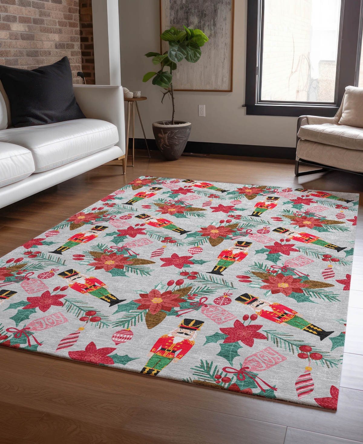 Addison Holiday Washable Indoor/outdoor Acn1822 3'x5' Area Rug In Gray