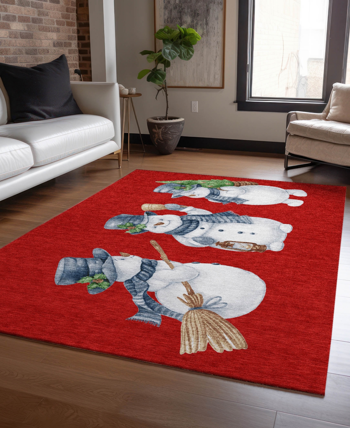 Addison Holiday Washable Indoor/outdoor Acn1826 3'x5' Area Rug In Red