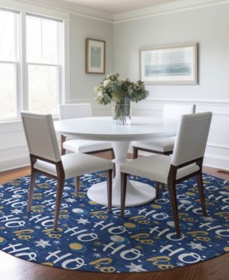 Holiday Washable Indoor/Outdoor ACN1810 8'x8' Round Area Rug