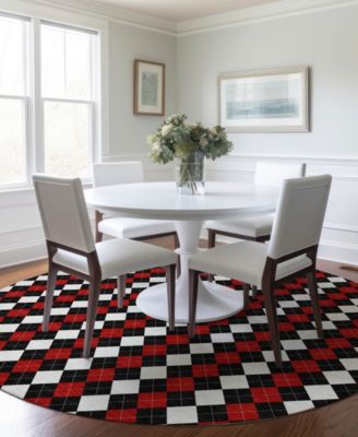 Holiday Washable Indoor/Outdoor ACN1812 8'x8' Round Area Rug