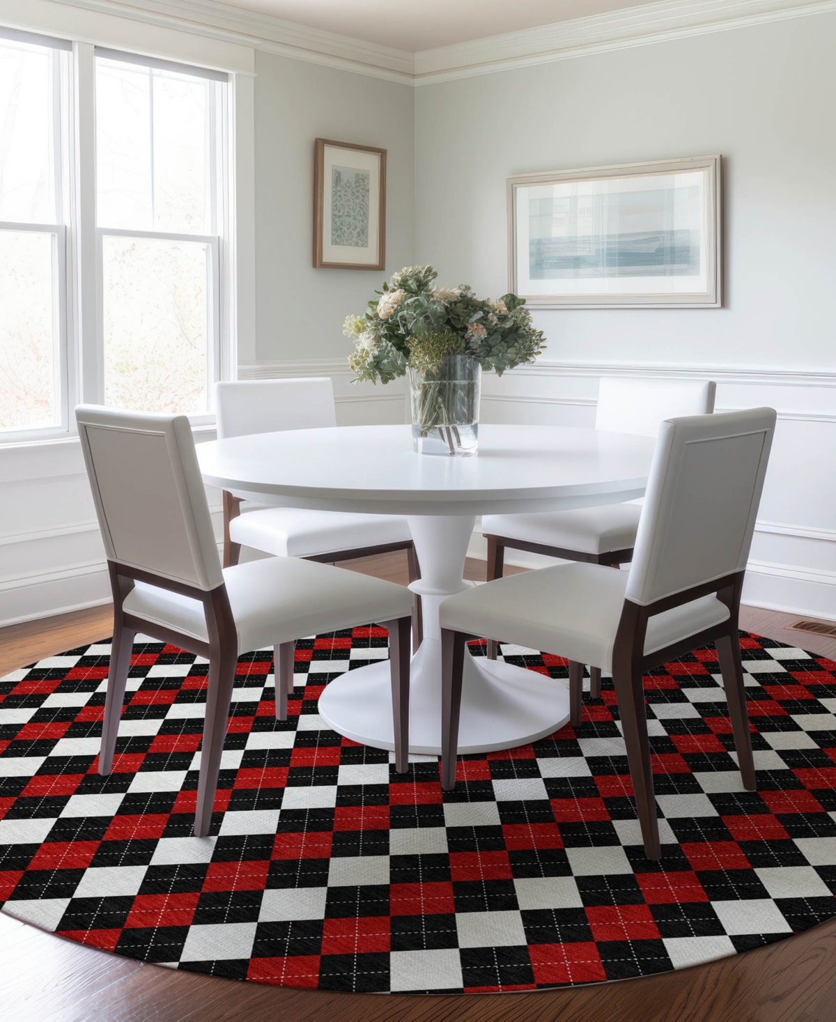 Addison Holiday Washable Indoor/Outdoor ACN1812 8'x8' Round Area Rug