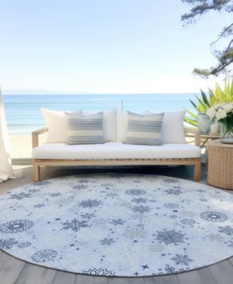 Holiday Washable Indoor/Outdoor ACN1823 8'x8' Round Area Rug