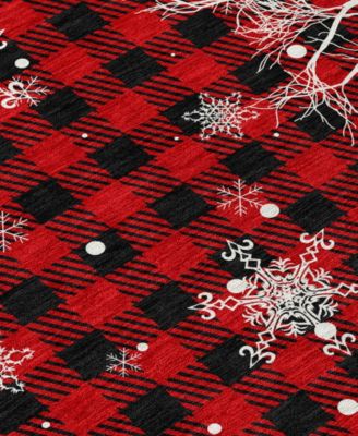 Holiday Washable Indoor/Outdoor ACN1824 8'x8' Round Area Rug