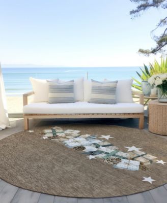 Holiday Washable Indoor/Outdoor ACN1825 8'x8' Round Area Rug